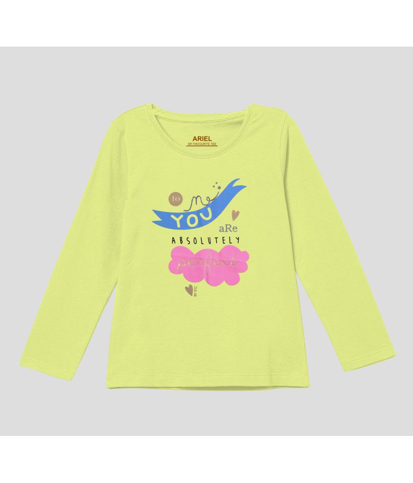     			Ariel - Yellow Cotton Girls T-Shirt ( Pack of 1 )
