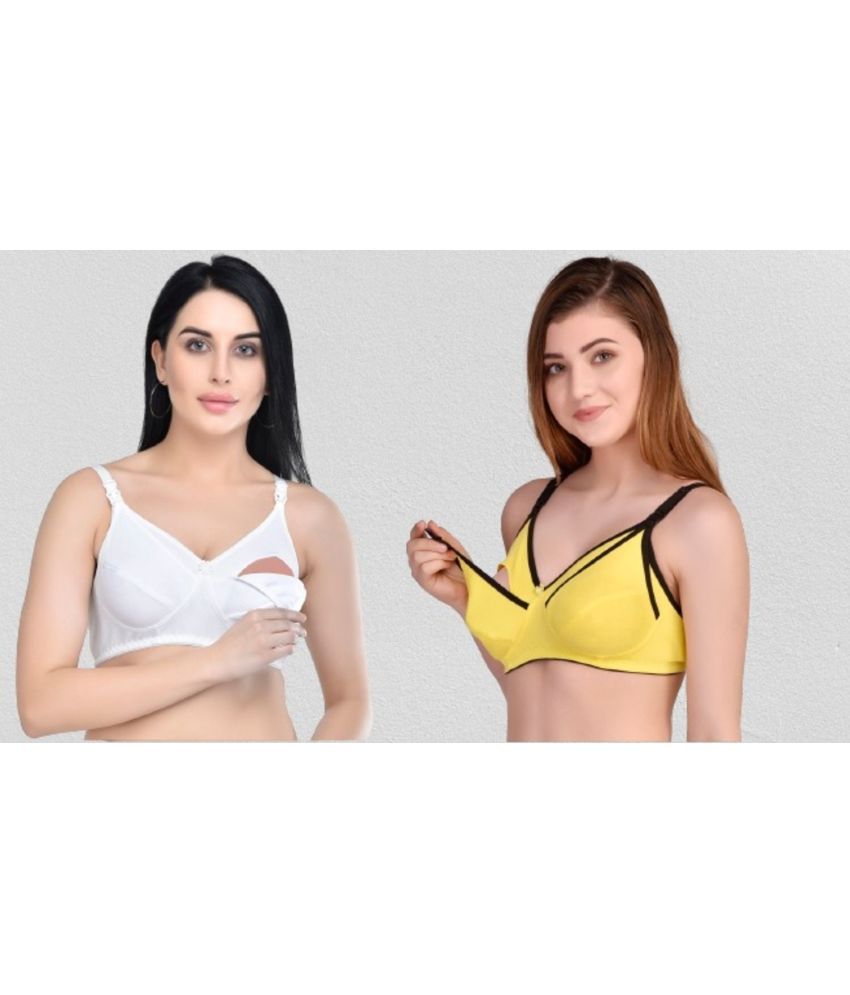     			Desiprime - Multicolor Cotton Solid Women's Maternity Bra ( Pack of 2 )