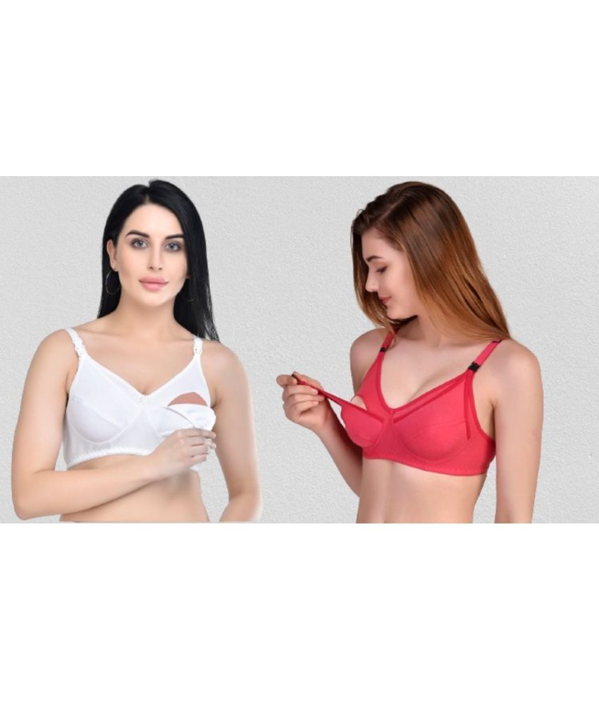     			Desiprime - Multicolor Cotton Solid Women's Maternity Bra ( Pack of 2 )