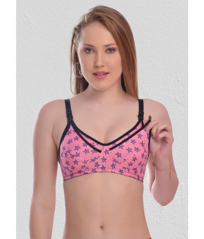     			Desiprime - Pink Cotton Printed Women's Maternity Bra ( Pack of 1 )