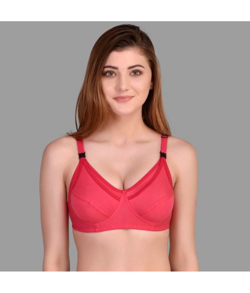     			Desiprime - Red Cotton Solid Women's Maternity Bra ( Pack of 1 )