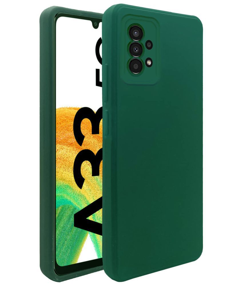     			Kosher Traders - Green Silicon Silicon Soft cases Compatible For Samsung Galaxy A33 5G ( Pack of 1 )