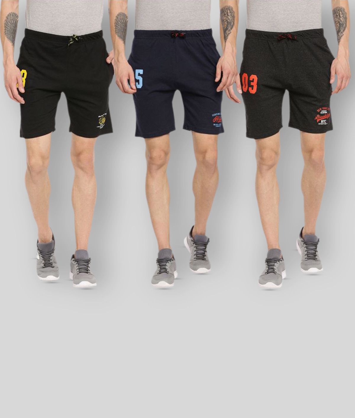     			Ardeur - Multi Cotton Blend Men's Shorts ( Pack of 3 )