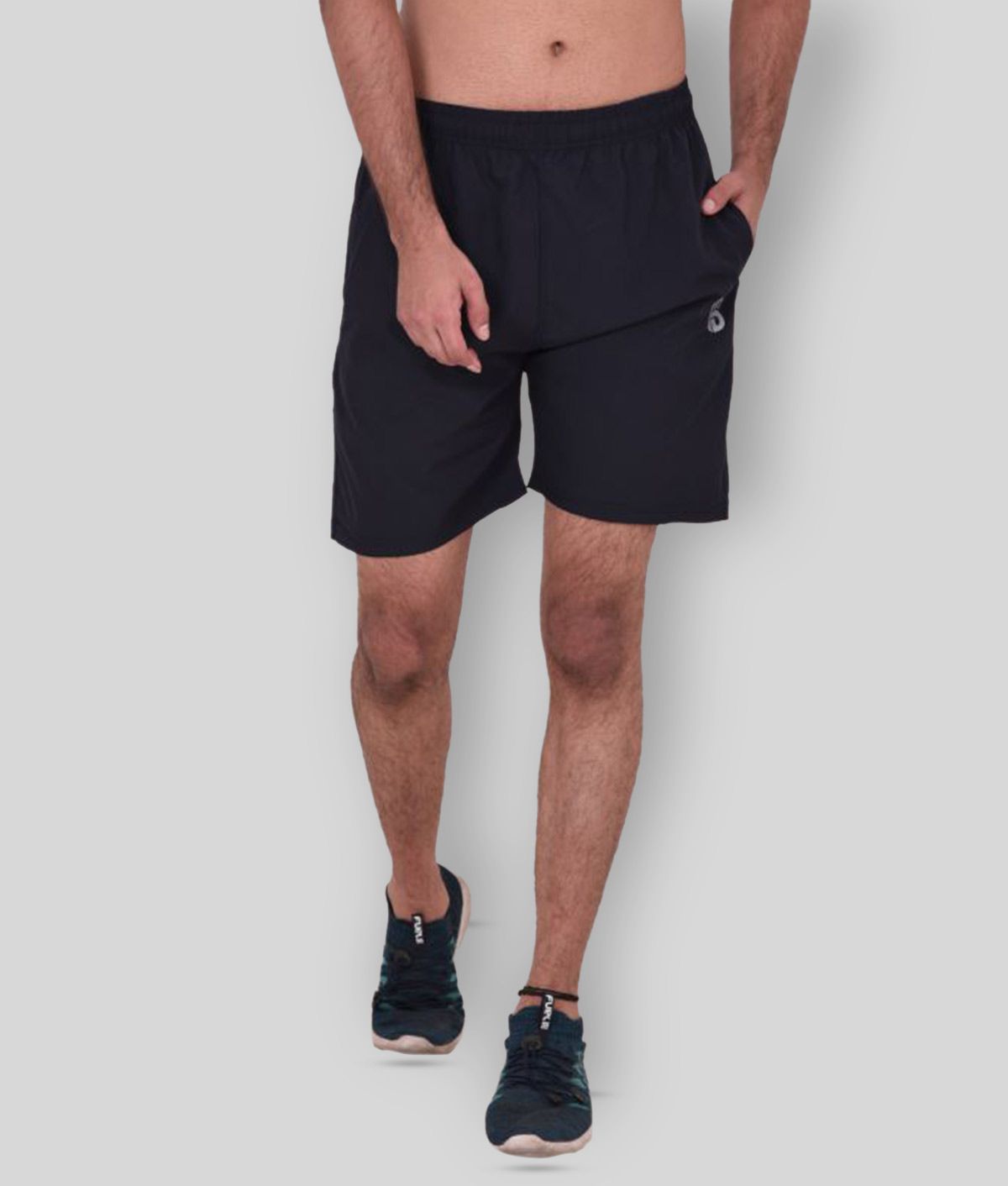     			Forbro Black Polyester Lycra Fitness Shorts