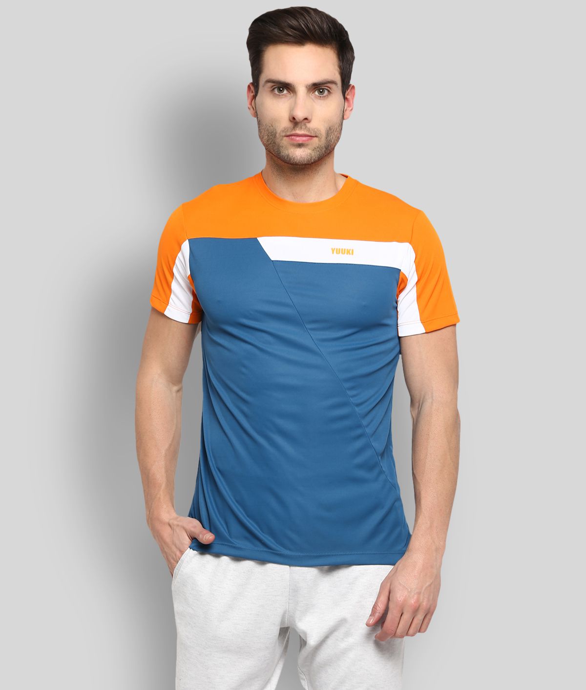     			YUUKI - Blue Polyester Regular Fit Men's Sports T-Shirt ( Pack of 1 )