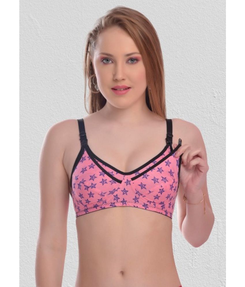     			Zourt - Pink Cotton Printed Women's Maternity Bra ( Pack of 1 )