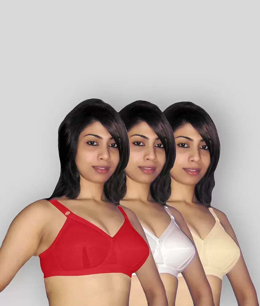 Selfcare Multi Color Cotton Full Coverage Bra - Pack of 3 - Buy Selfcare  Multi Color Cotton Full Coverage Bra - Pack of 3 Online at Best Prices in  India on Snapdeal