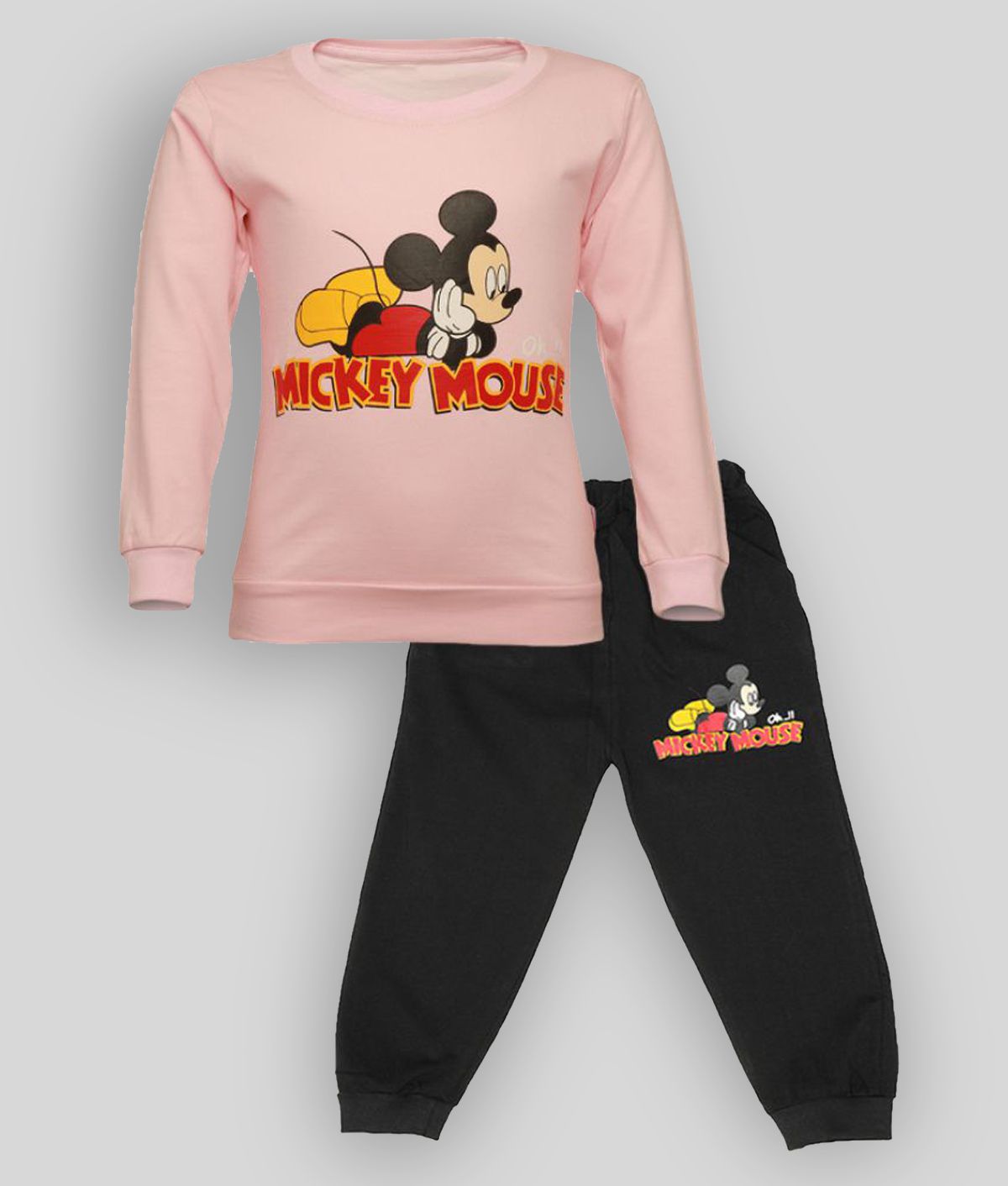     			CATCUB Kids Cotton Mickey Mouse Printed Clothing Set (Pink)
