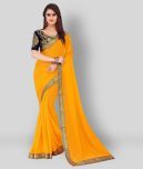 ANAND SAREES - Yellow Chiffon Saree With Blouse Piece (Pack of 1)