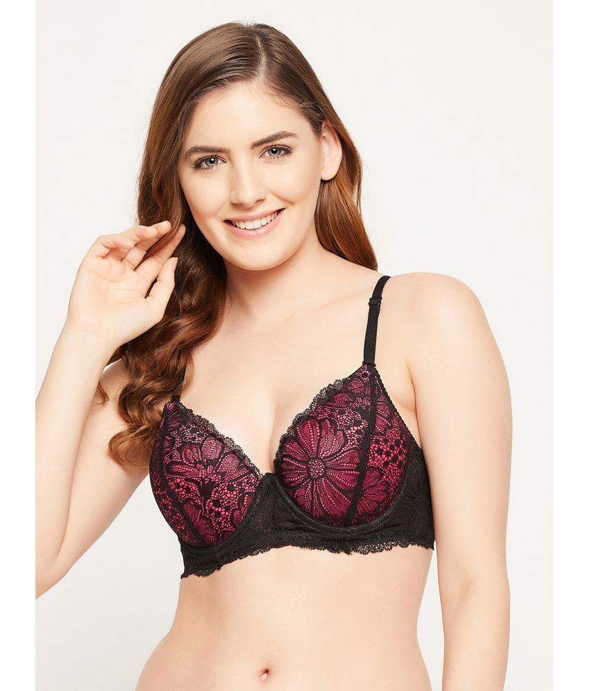     			Clovia - Black Lace Heavily Padded Women's Push Up Bra ( Pack of 1 )