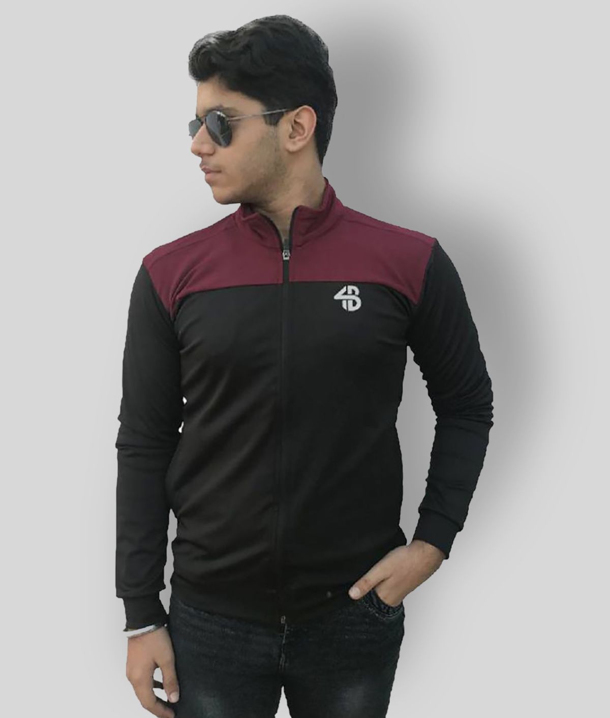     			Forbro Black Casual Jacket