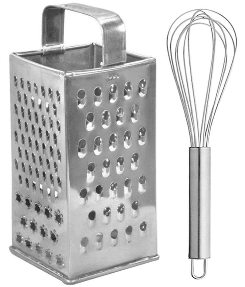     			JISUN - Silver Stainless Steel Bag Grater+Whisk ( Pack 2 )