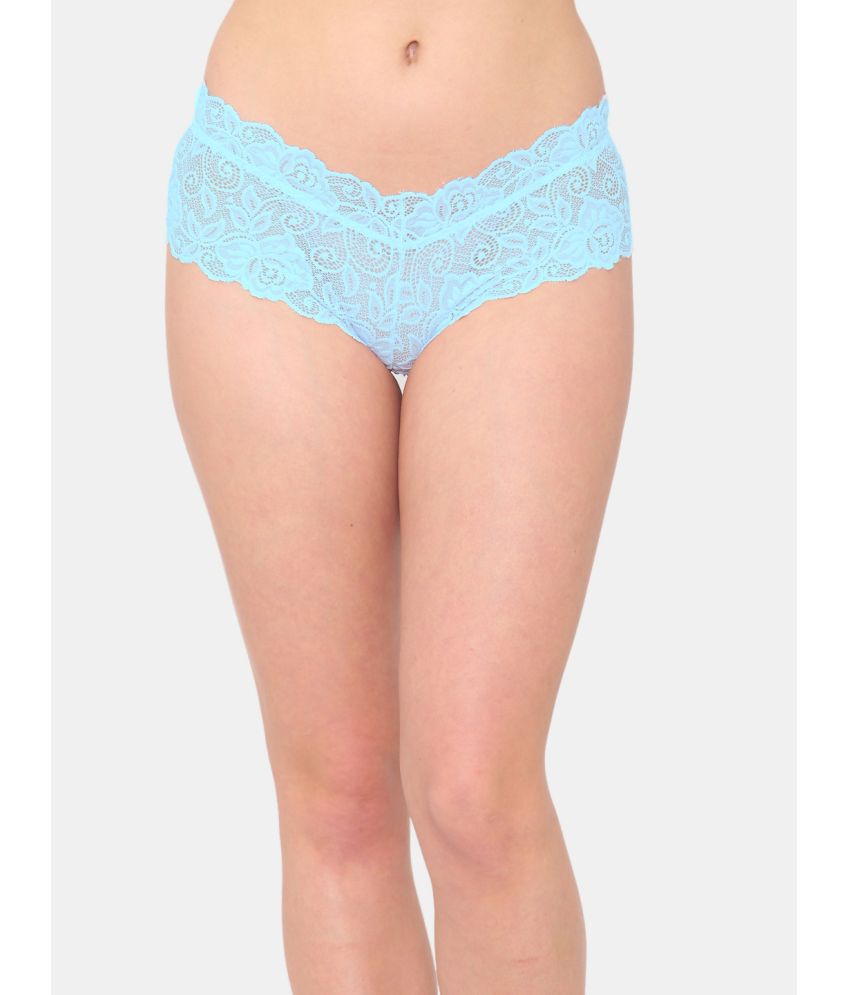     			N-Gal - Light Blue Brief Panty Nylon Self Design Women's Cheekies ( Pack of 1 )