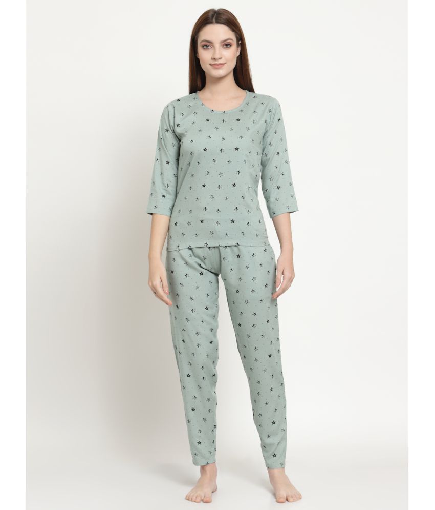     			Uzarus - Green Cotton Blend Women's Nightwear Nightsuit Sets ( Pack of 1 )