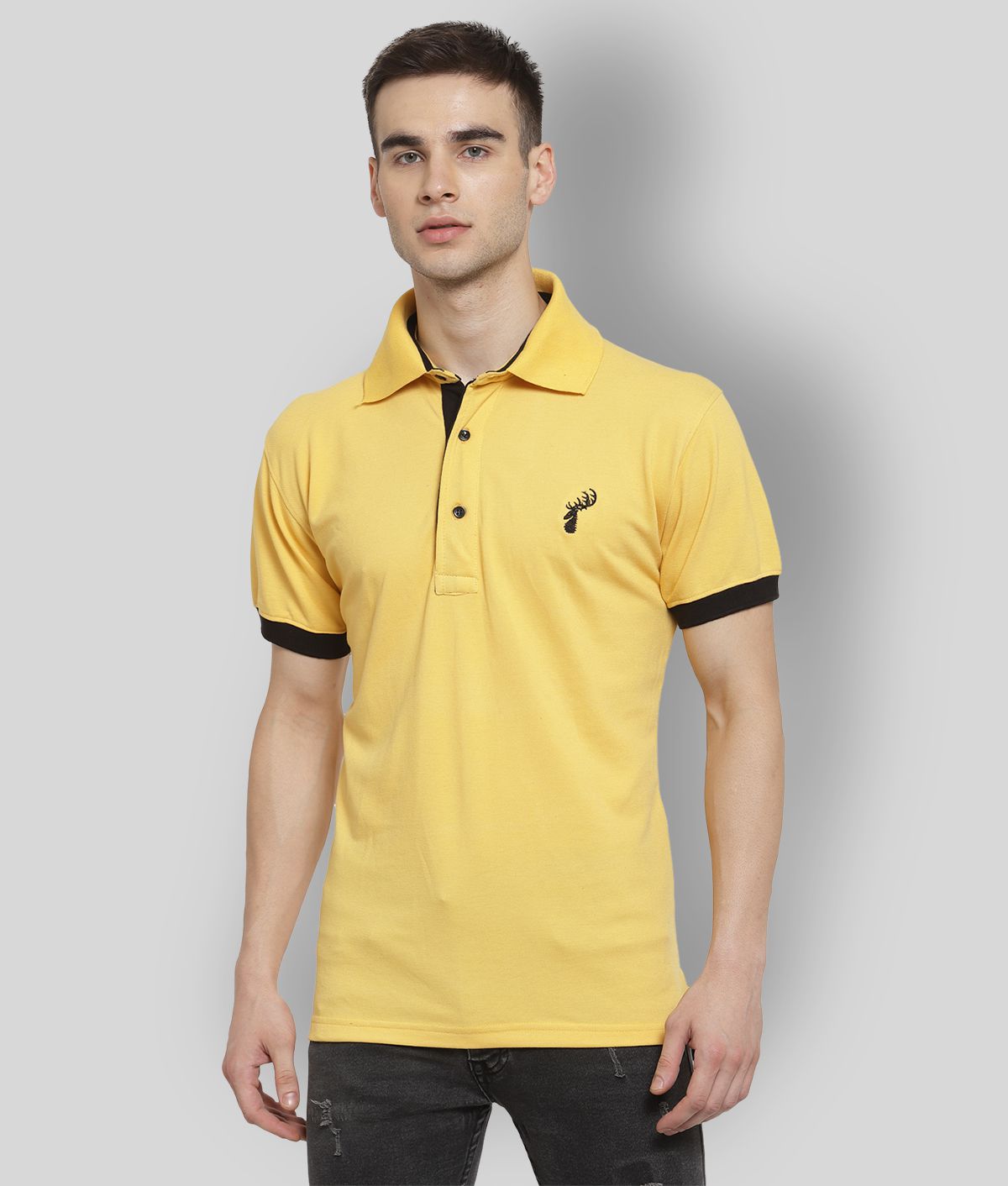     			Uzarus - Yellow Cotton Regular Fit Men's Sports Polo T-Shirt ( Pack of 1 )