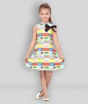 K&U Cotton Blend A-line Dress For Girls ( Pack of 1 , Yellow & Blue )