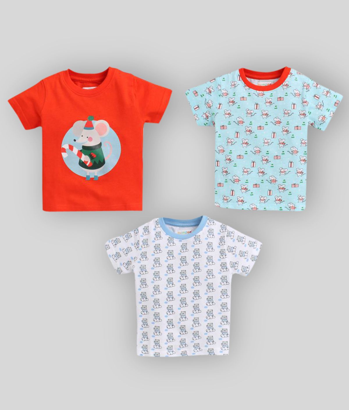     			BUMZEE - Green Baby Boy T-Shirt ( Pack of 3 )