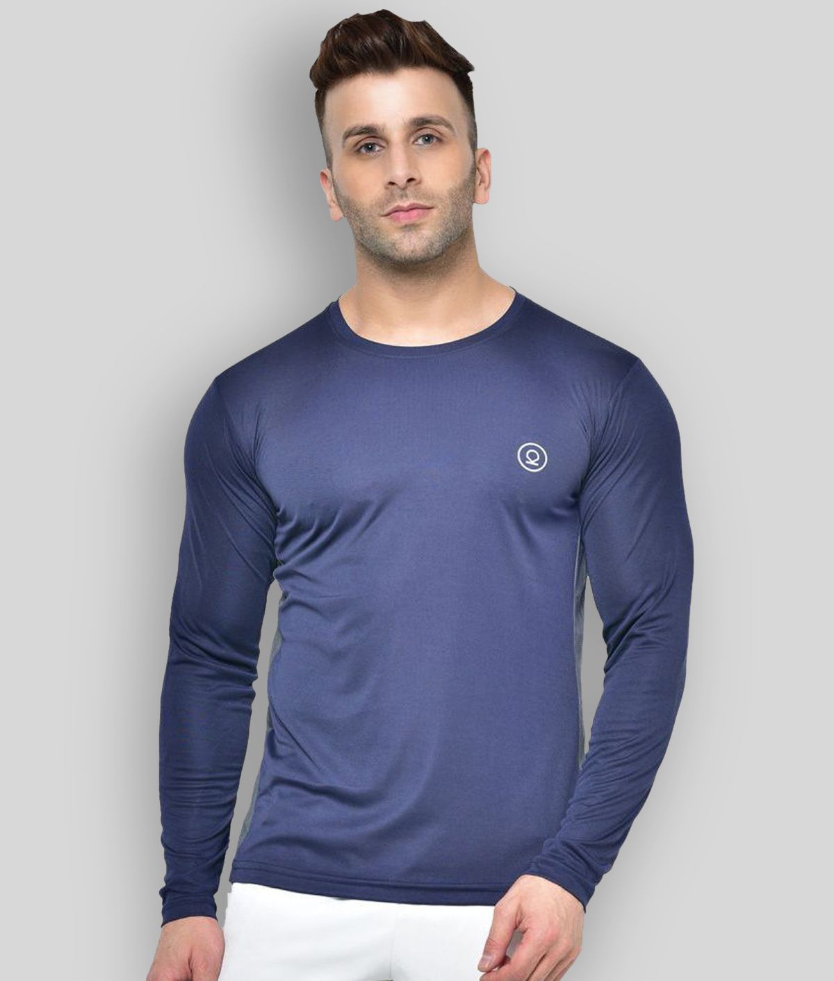     			Chkokko - Polyester Regular Fit Navy Blue Men's Sports T-Shirt ( Pack of 1 )