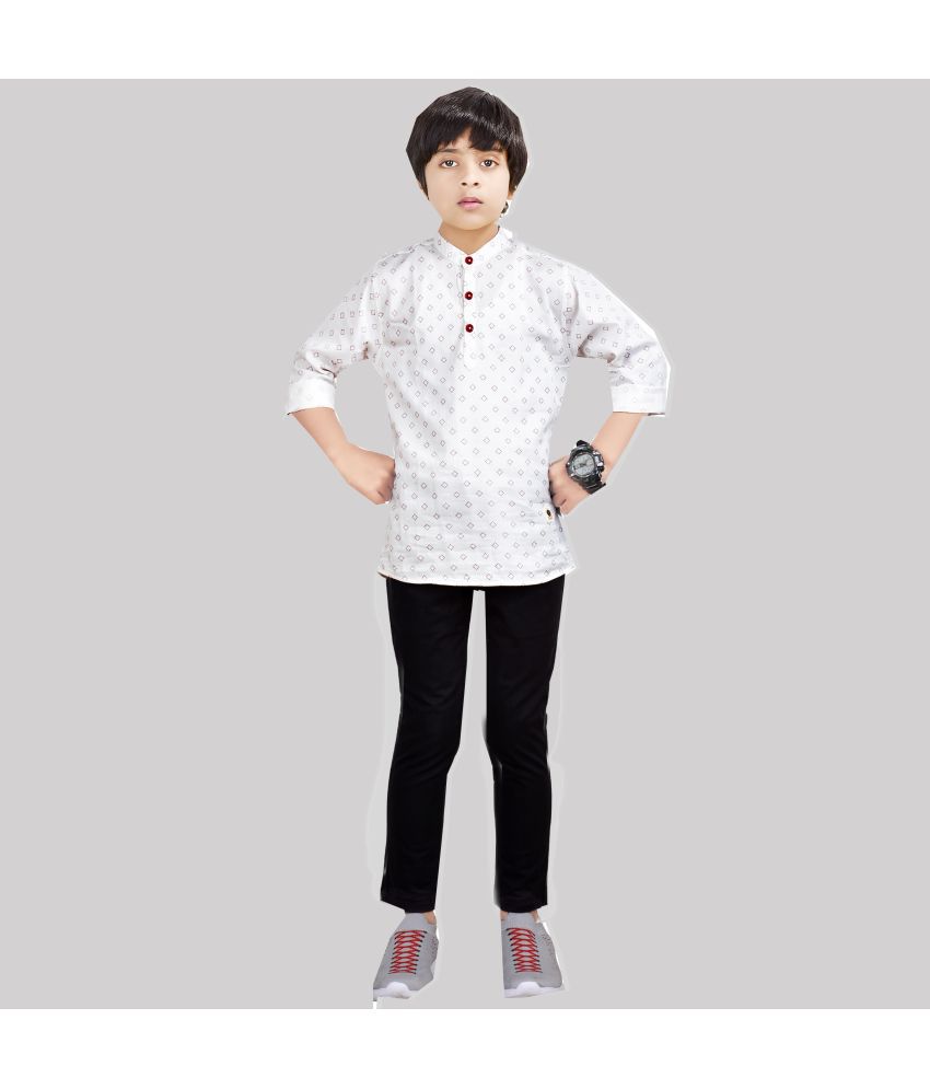     			Made In The Shade - White Cotton Boys Shirt & Pants ( Pack of 1 )