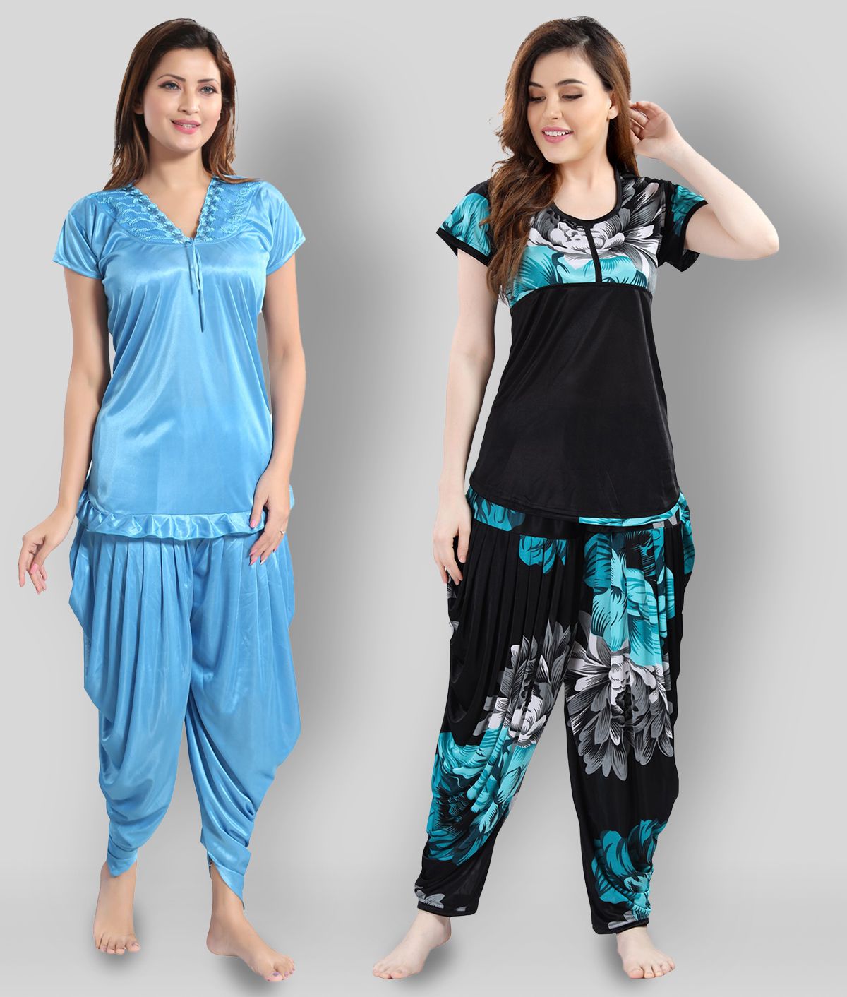     			Romaisa - Multicolor Satin Women's Nightwear Nightsuit Sets ( Pack of 4 )