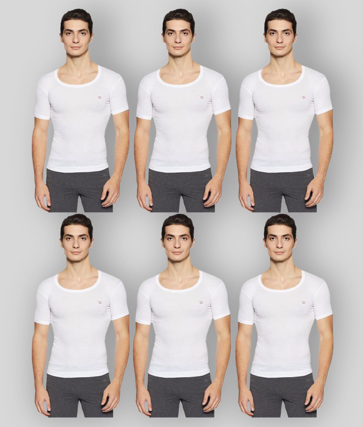     			Rupa Frontline - White Cotton Men's Vest ( Pack of 6 )