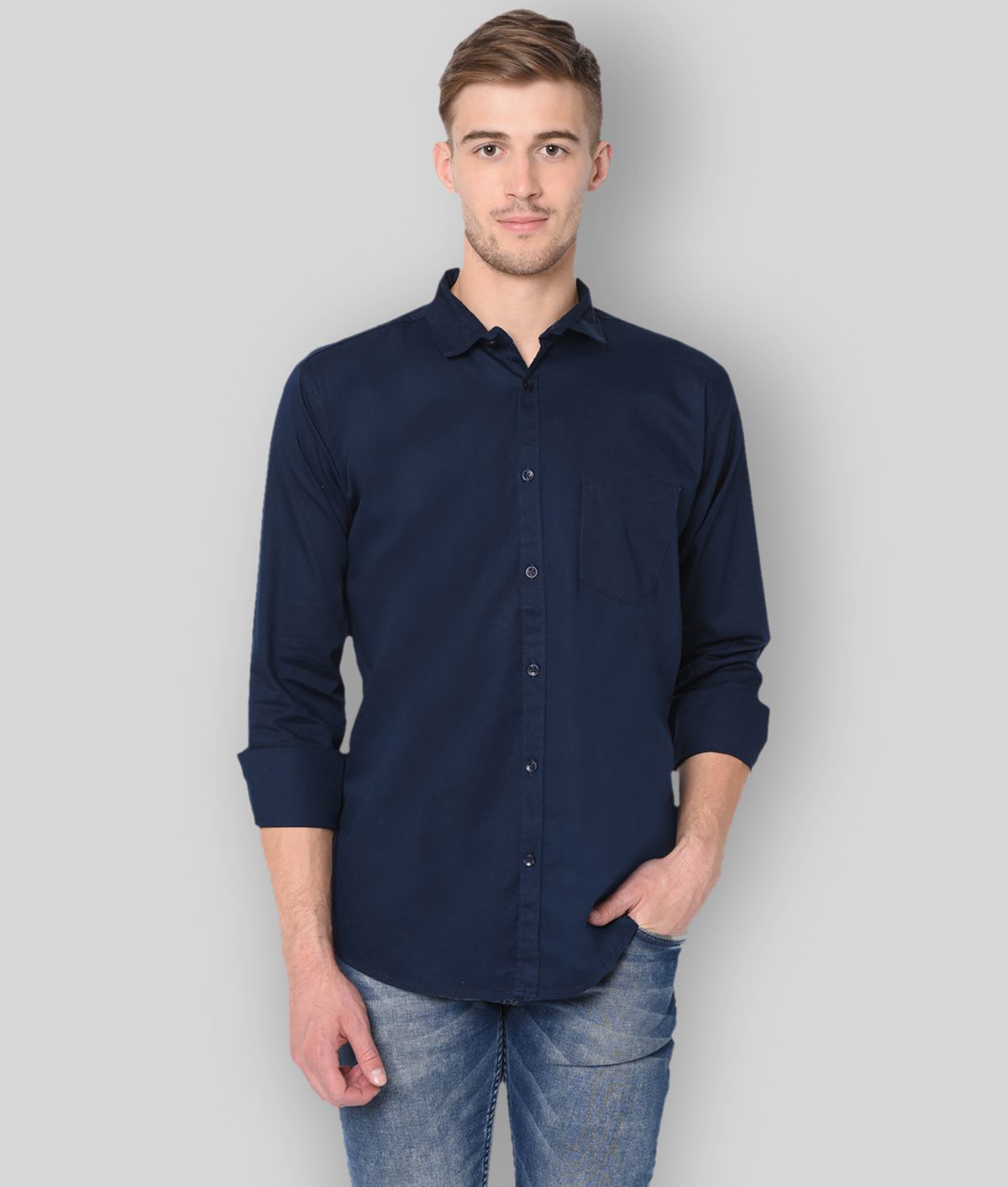     			Studio Nexx - Navy Cotton Slim Fit Men's Casual Shirt ( Pack of 1 )