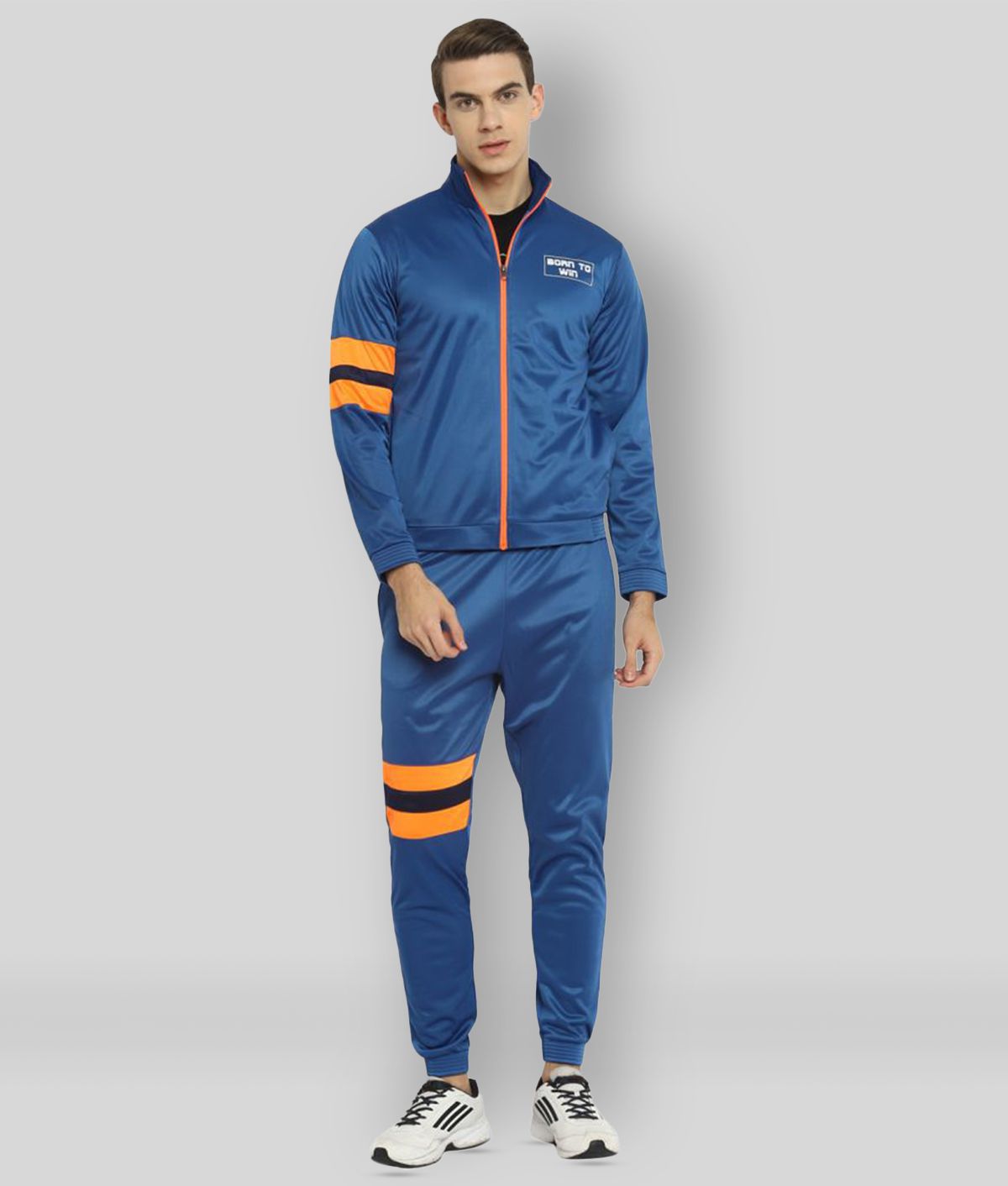     			YUUKI - Blue Polyester Regular Fit Solid Men's Sports Tracksuit ( Pack of 1 )