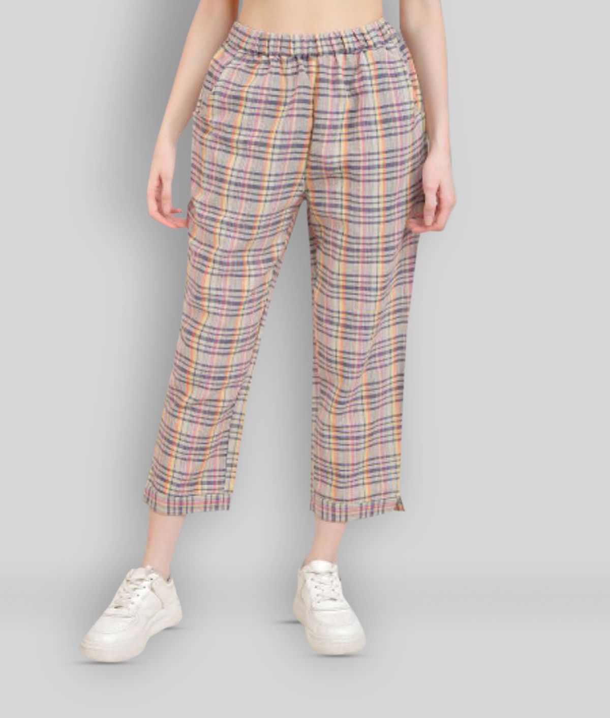 litlu - Multicolor Color Cotton Blend Loose Women's Casual Pants ( Pack of 1 )
