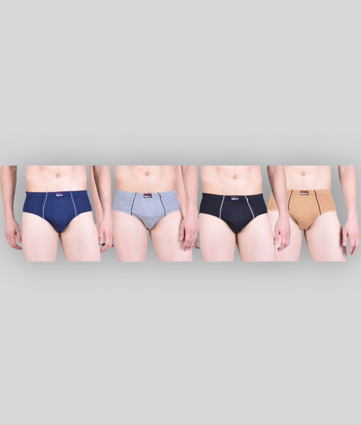     			Pack of 4 Dollar Bigboss Assorted Solid Cotton Blend Men Brief