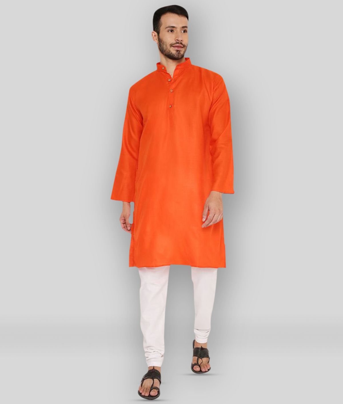     			Maharaja - Orange Cotton Regular Fit Men's Kurta Pyjama Set ( Pack of 1 )