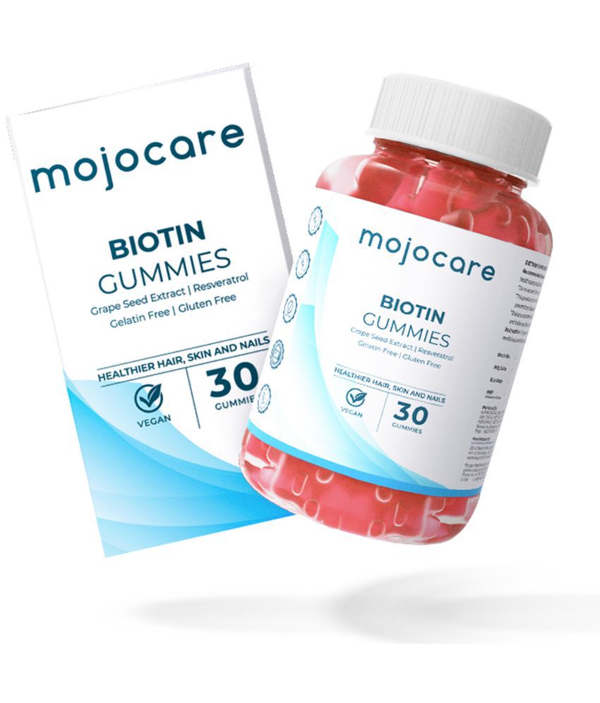 Mojocare Biotin Gummies for Hair Growth - 30pc, Fruit Flavor Tasty Biotin Supplement for Hair Development, Biotin Capsule for Strong Hair, Better Nails