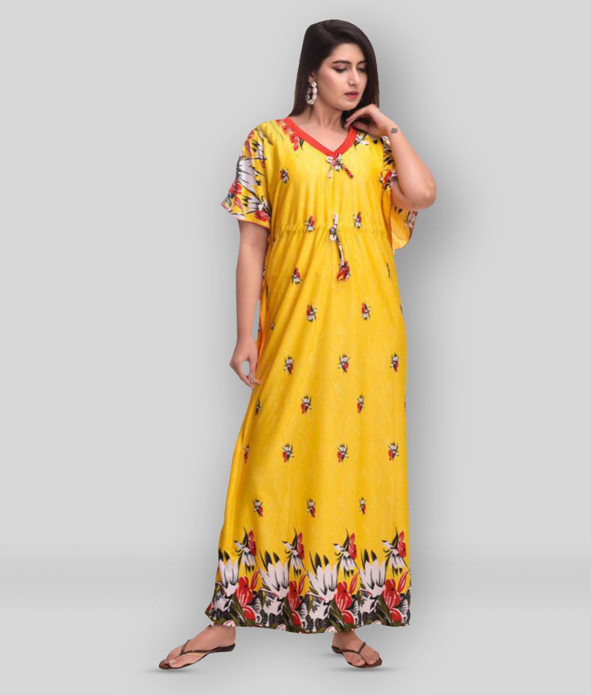     			Raj - Multicolor Satin Women's Nightwear Nighty & Night Gowns ( Pack of 1 )