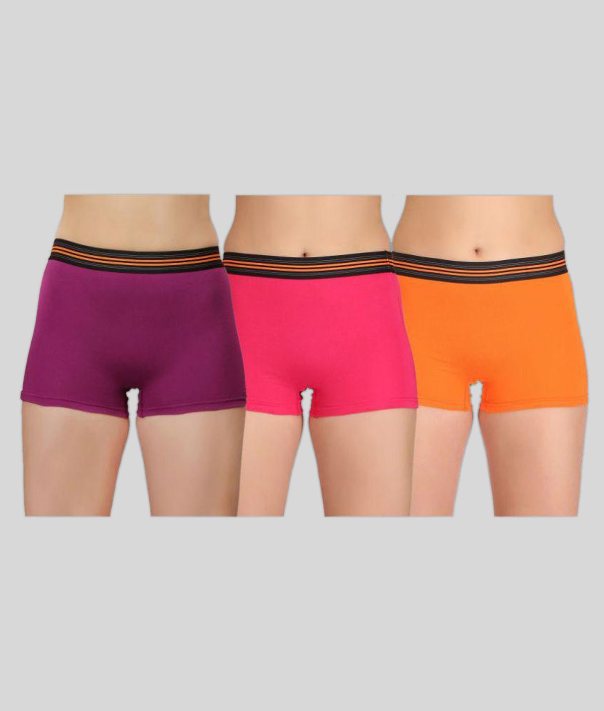     			Selfcare Pack of 3 Cotton Women's Boy Shorts ( Multi Color )