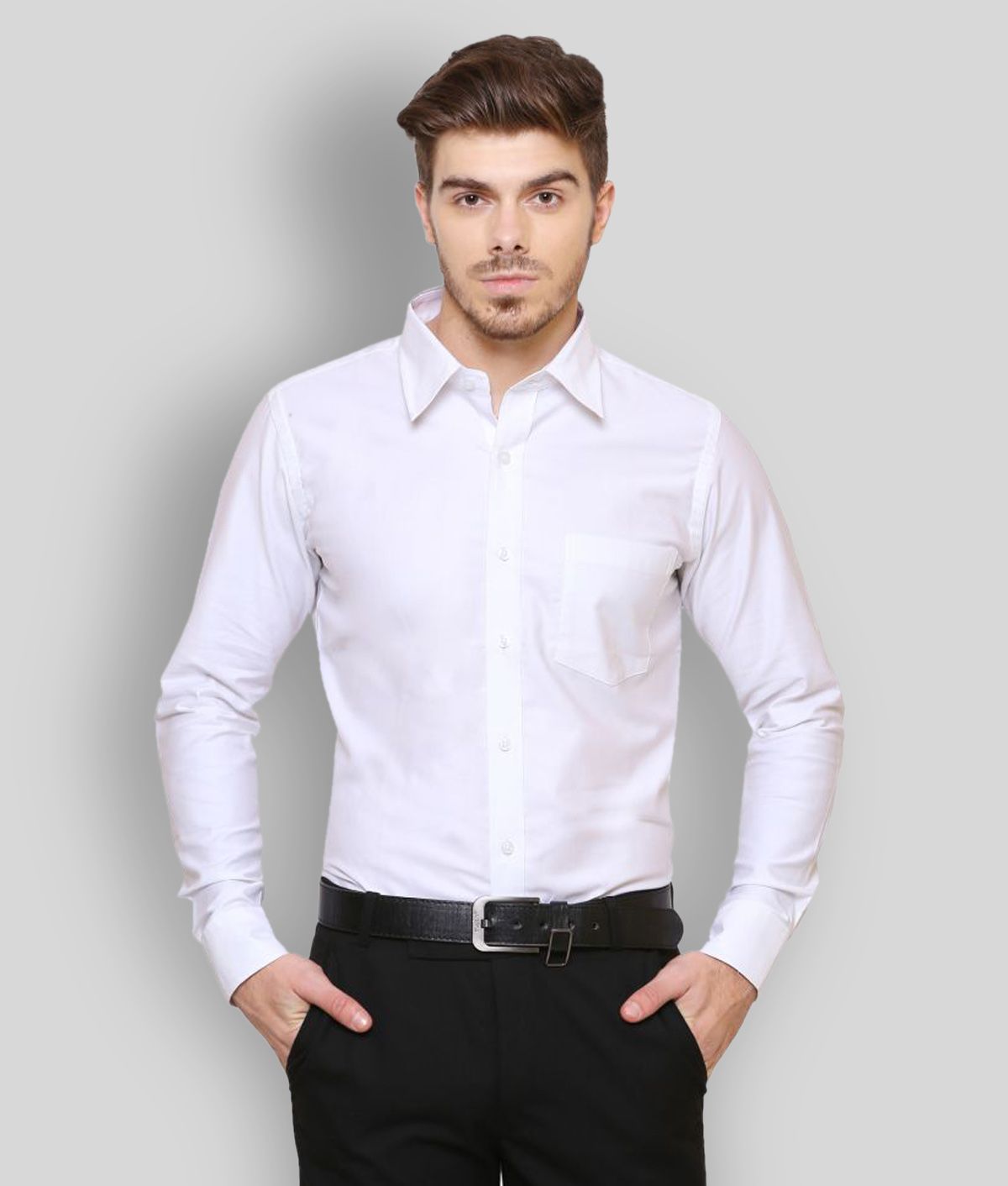     			Southbay - White Cotton Slim Fit Men's Formal Shirt (Pack of 1)