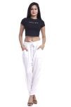 Lee Moda - White Rayon Flared Fit Women's Casual Pants  ( Pack of 1 )