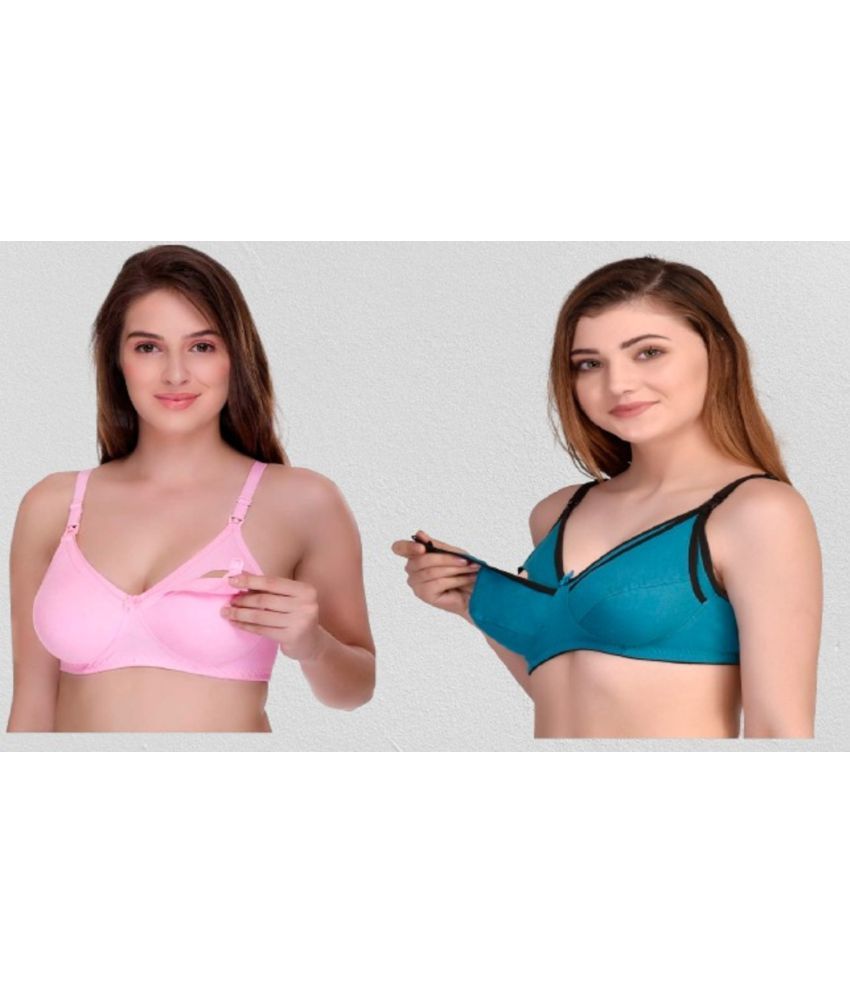     			Desiprime Pack of 2 Cotton Non Padded Women's Everyday Bra ( Multicolor )