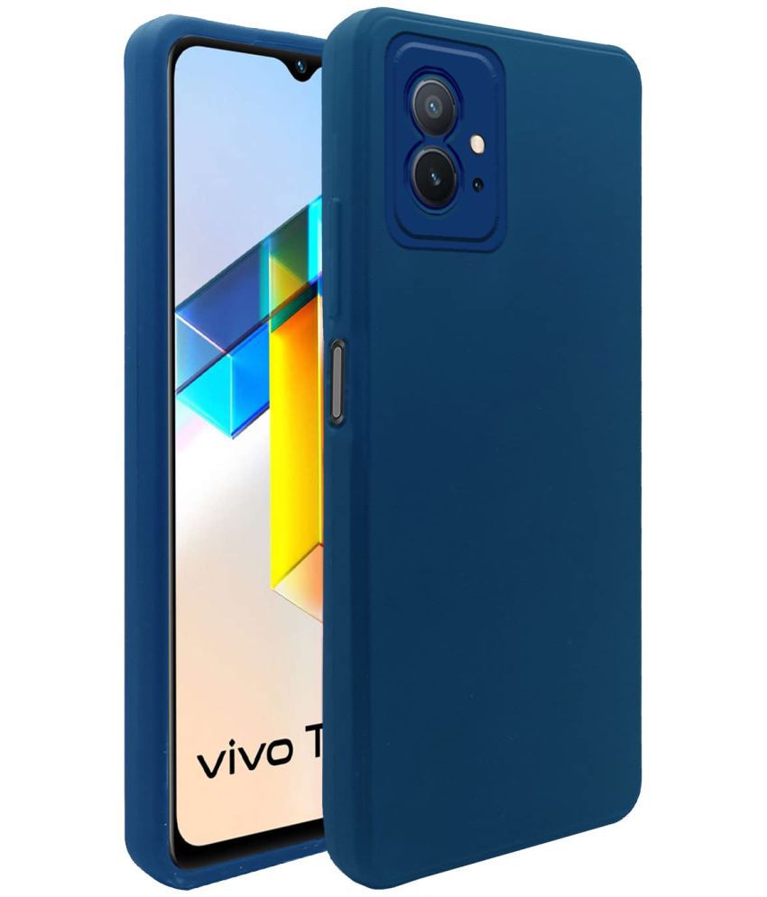     			Doyen Creations - Blue Silicon Silicon Soft cases Compatible For Vivo Y75 5g ( Pack of 1 )