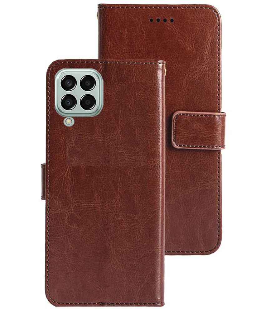     			Doyen Creations - Brown Artificial Leather Flip Cover Compatible For Samsung Galaxy M33 5G ( Pack of 1 )