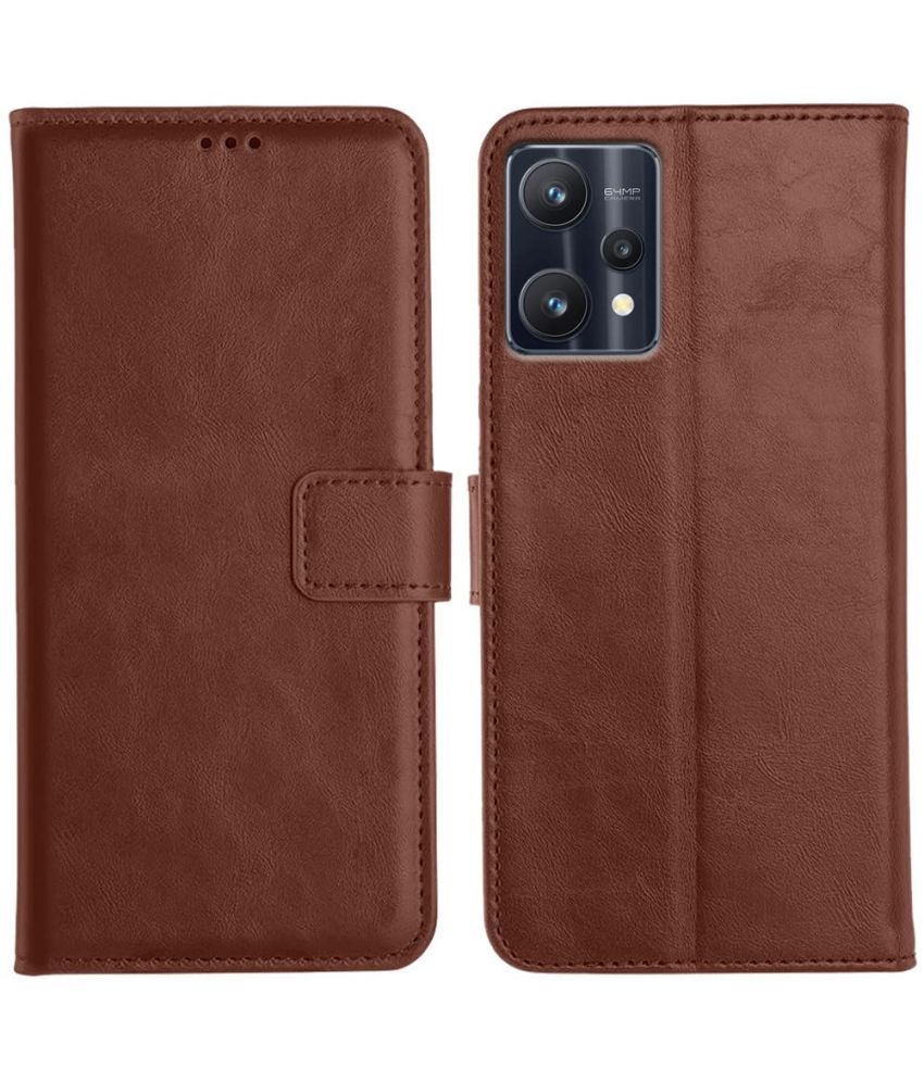     			Doyen Creations - Brown Artificial Leather Flip Cover Compatible For Realme 9 Pro ( Pack of 1 )