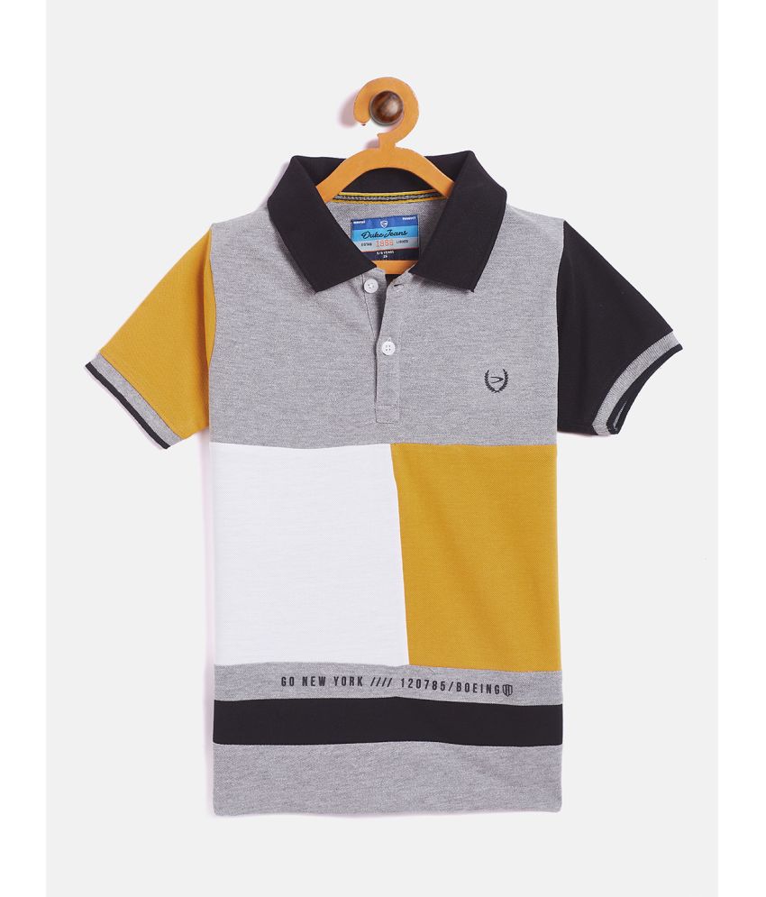 Duke - Grey Cotton Blend Boy's Polo T-Shirt ( Pack of 1 )