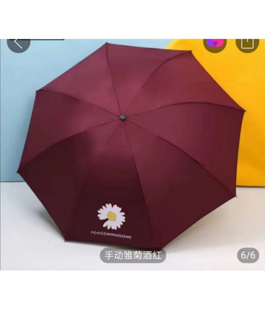     			KEKEMI Maroon 3 Fold Umbrella