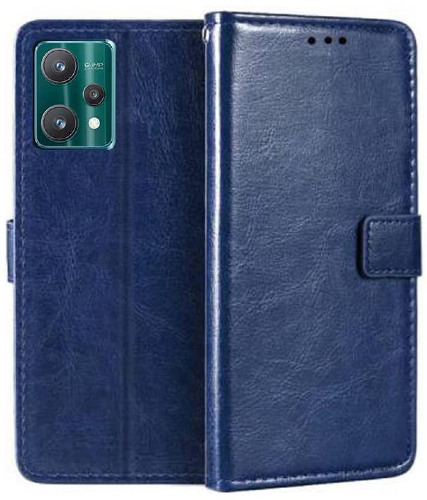     			Kosher Traders - Blue Artificial Leather Flip Cover Compatible For Realme 9 Pro ( Pack of 1 )