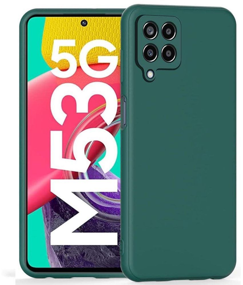     			Kosher Traders - Green Silicon Silicon Soft cases Compatible For Samsung Galaxy M53 5g ( Pack of 1 )