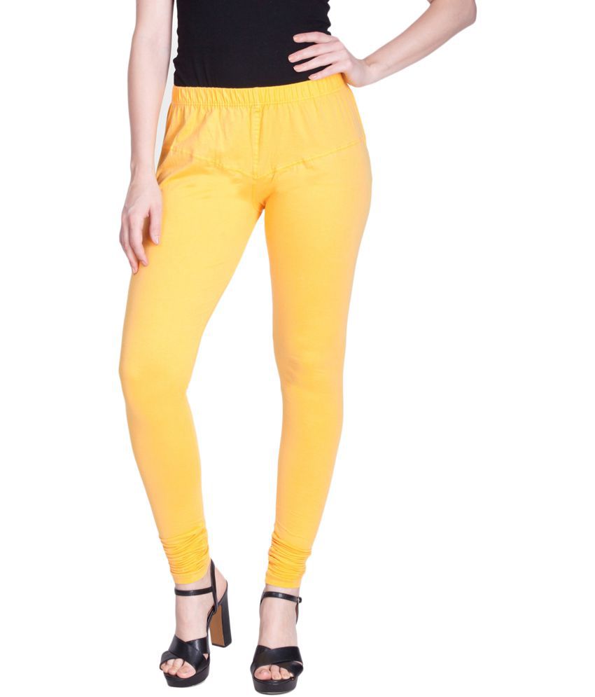     			Lux Lyra - Yellow Cotton Women's Leggings ( Pack of 1 )