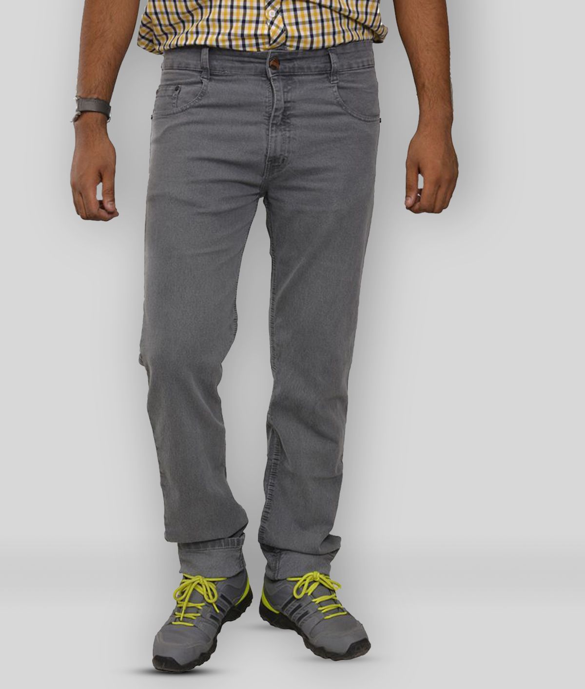     			Studio Nexx - Dark Grey Cotton Blend Regular Fit Men's Jeans ( Pack of 1 )
