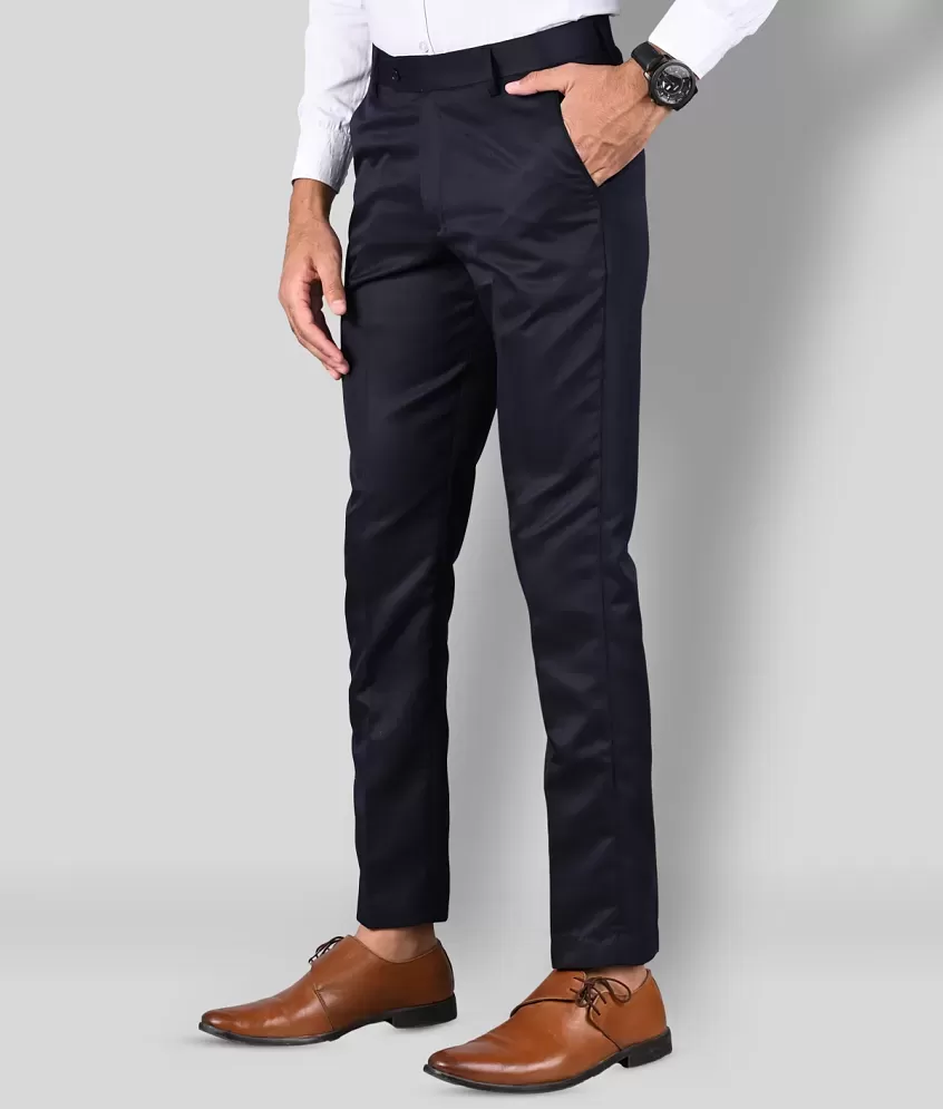 Buy online Navy Blue Solid Flat Front Formal Trouser from Bottom Wear for  Men by Inspire for ₹539 at 64% off