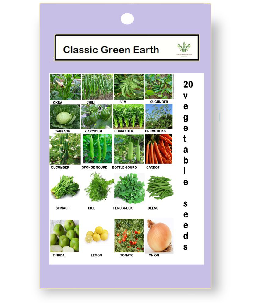     			CLASSIC GREEN EARTH - Vegetable Seeds ( 20 VEGETABLE COMBO SEEDS FOR HOME GARDENING )