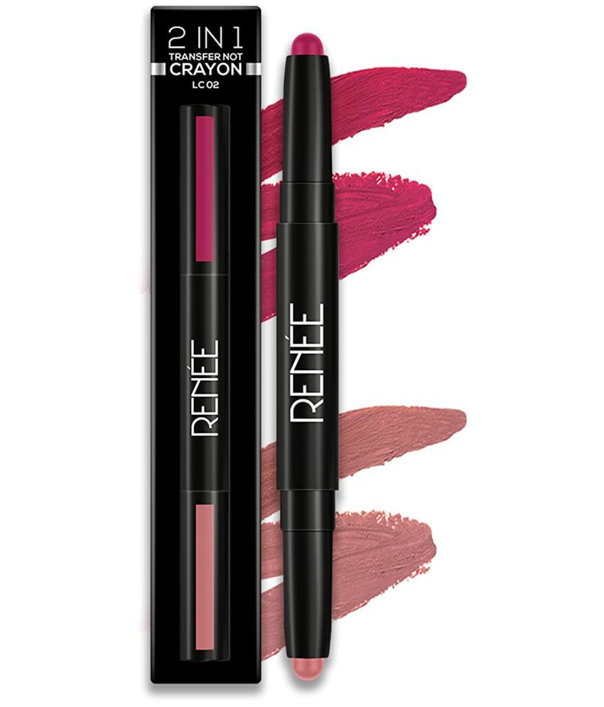     			RENEE 2 In 1 Transfer Not Crayon, Matte Lip Color with 1 Light & Dark Shades, LC 02, 4gm