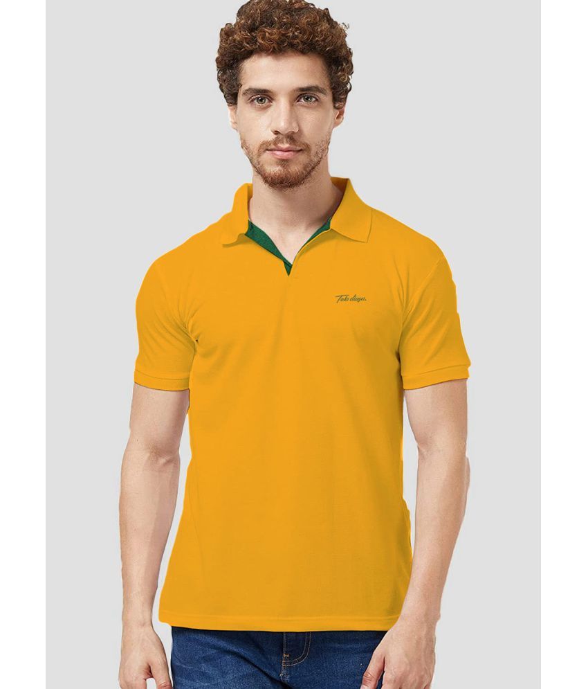     			TAB91 Pack of 1 Polyester Regular Fit Solid Half Sleeves Men's Polo T Shirt ( Yellow )