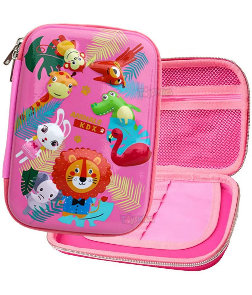 Toyshine Animal Kingdom Hardtop Pencil Case with Compartments - Kids ...